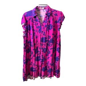 Southern Stitch Pink & Purple Floral Dress, 2XL
